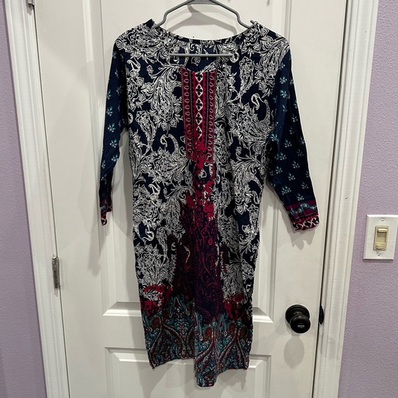 Salwar Kameez Other - Dark blue abstract kurta